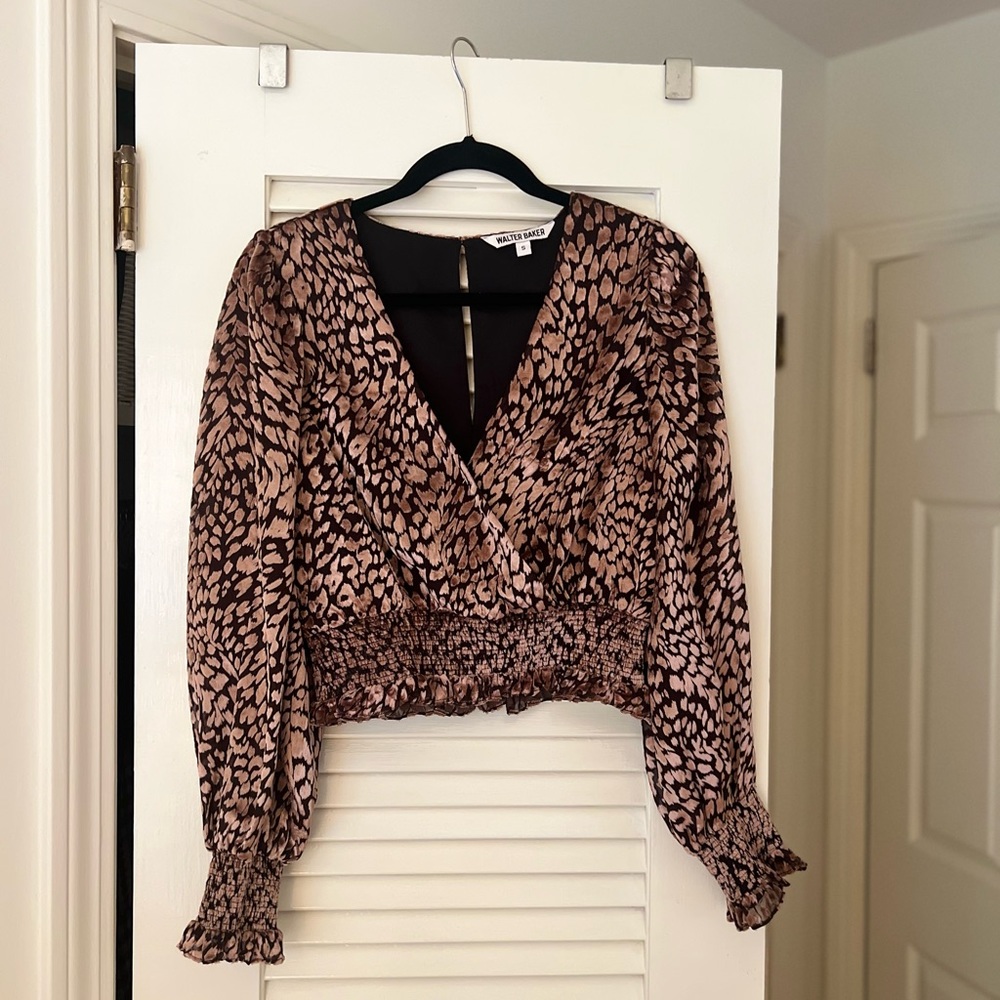 Walter Baker Rochelle Velvet V Neck Top